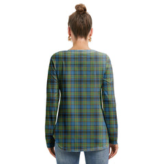 Gillies Ancient Tartan Plaid Long Sleeve Neckline Tie Sweatshirt