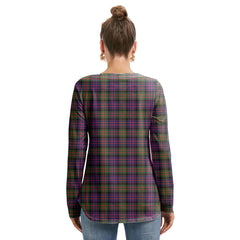 MacDonald Modern Tartan Crest Long Sleeve Neckline Tie Sweatshirt
