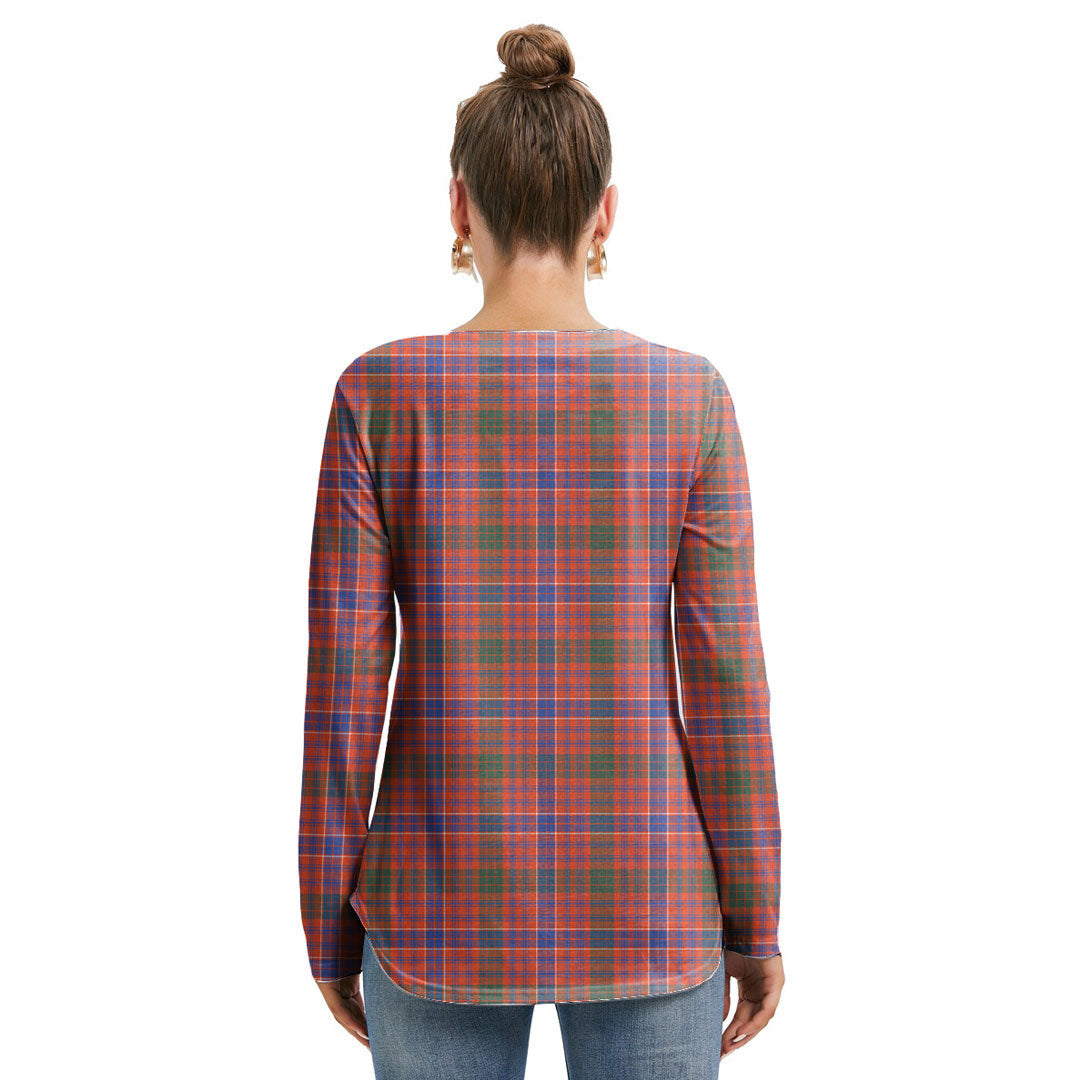 MacRae Ancient Tartan Crest Long Sleeve Neckline Tie Sweatshirt