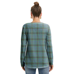 MacInnes Ancient Tartan Plaid Long Sleeve Neckline Tie Sweatshirt