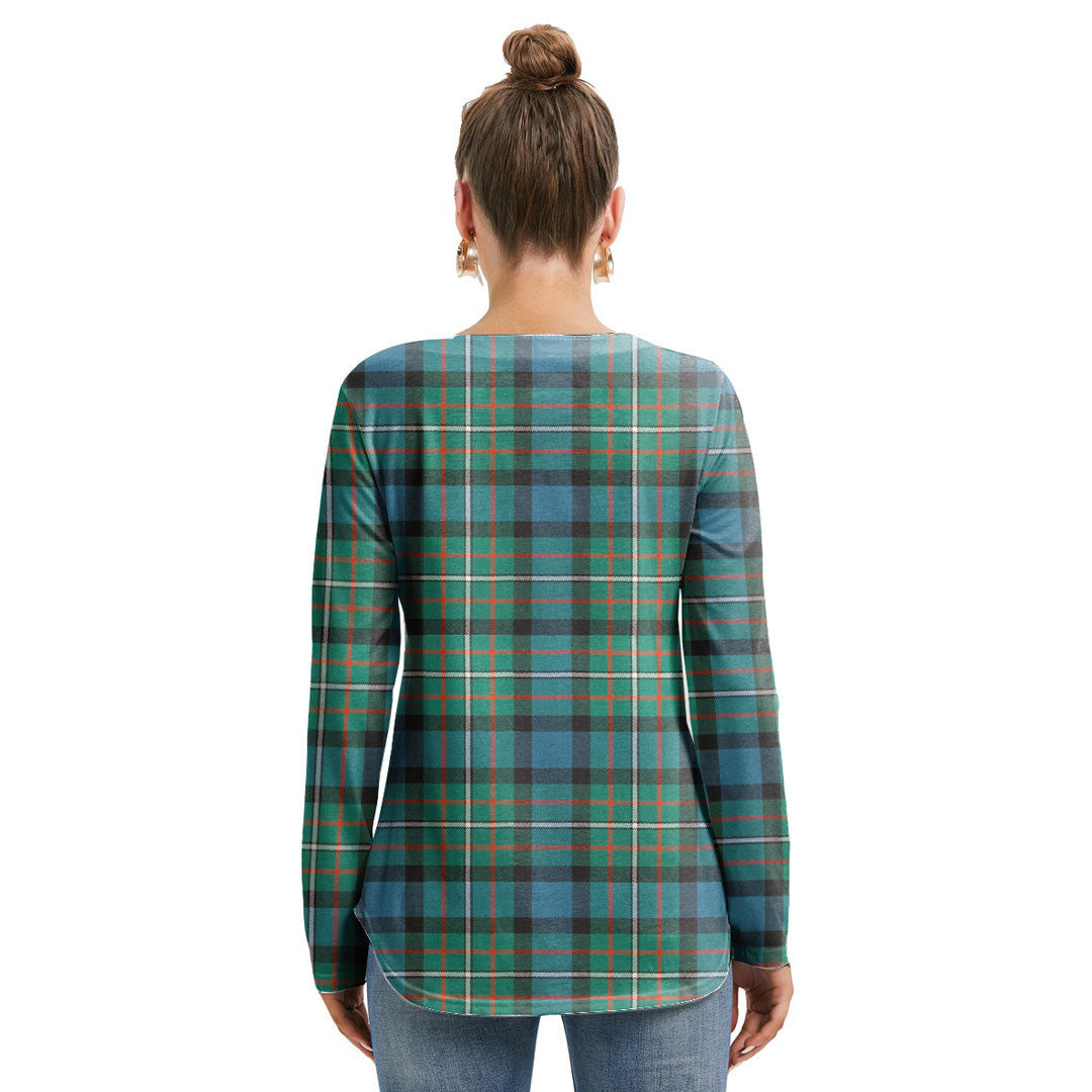 FERGUSON ANCIENT Tartan Crest Long Sleeve Neckline Tie Sweatshirt