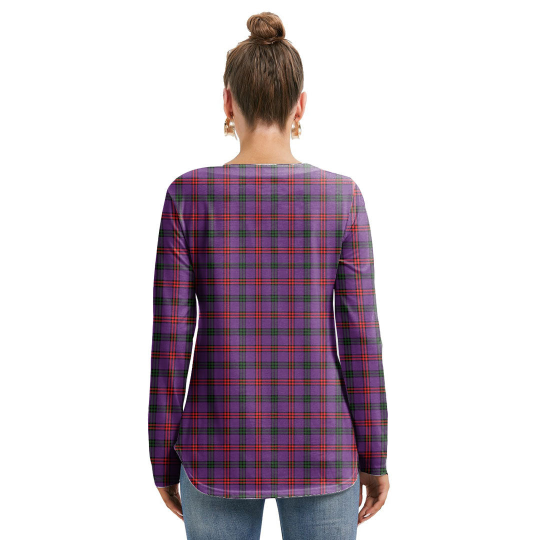 Montgomery Modern Tartan Plaid Long Sleeve Neckline Tie Sweatshirt