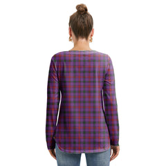 Montgomery Modern Tartan Plaid Long Sleeve Neckline Tie Sweatshirt