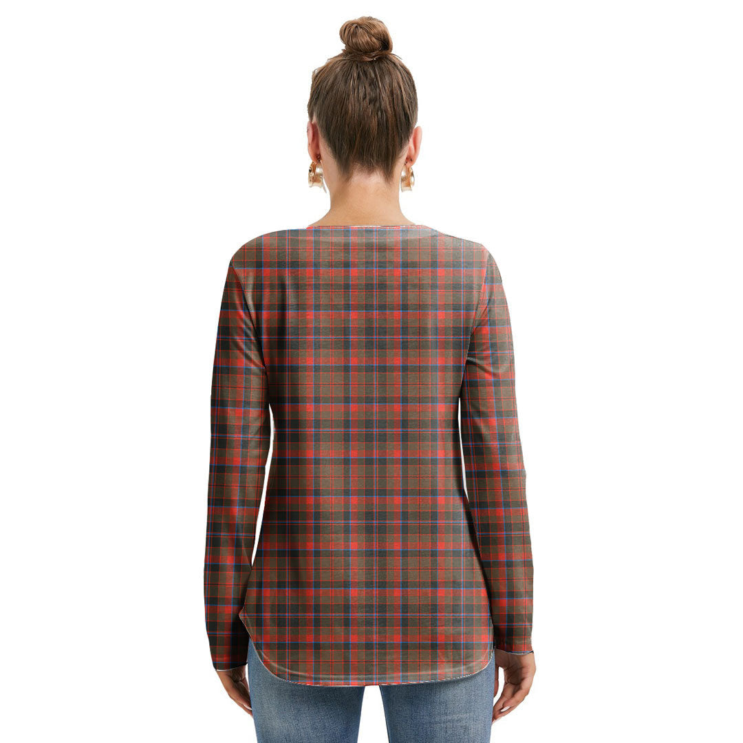 Cumming Hunting Weathered Tartan Plaid Long Sleeve Neckline Tie Sweatshirt