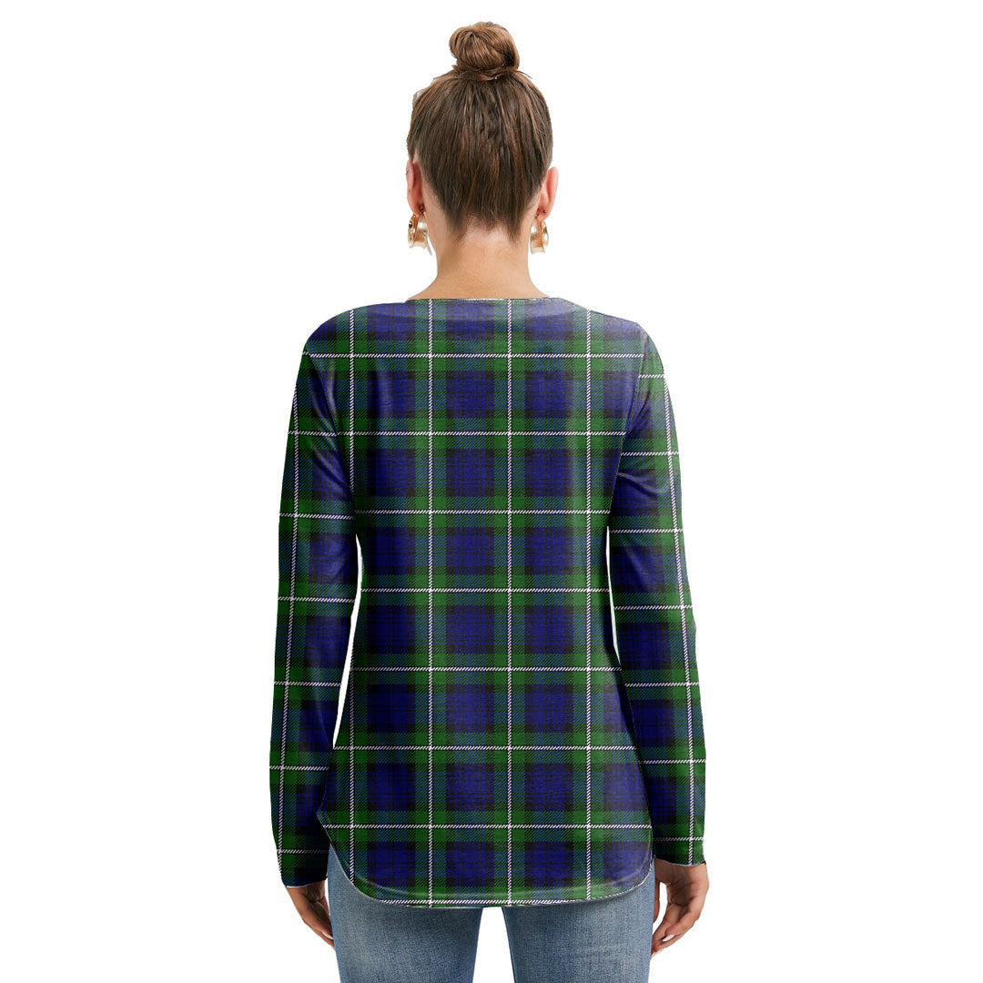 Forbes Modern Tartan Plaid Long Sleeve Neckline Tie Sweatshirt