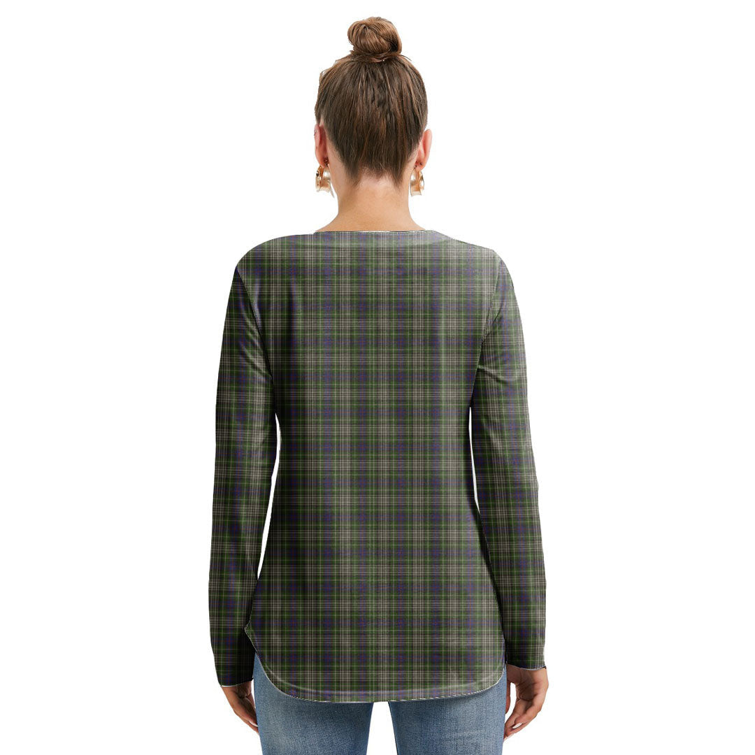 Davidson Tulloch Dress Tartan Crest Long Sleeve Neckline Tie Sweatshirt