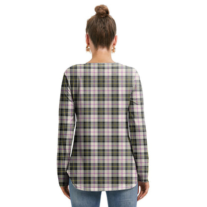 MacPherson Dress Ancient Tartan Plaid Long Sleeve Neckline Tie Sweatshirt