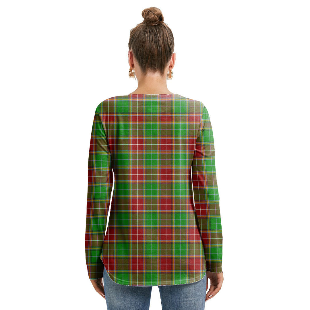 Baxter Modern Tartan Plaid Long Sleeve Neckline Tie Sweatshirt