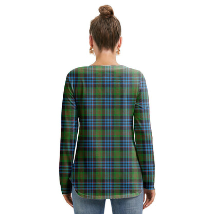 Newlands of Lauriston Tartan Crest Long Sleeve Neckline Tie Sweatshirt