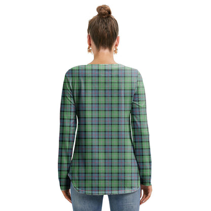 MacThomas Ancient Tartan Plaid Long Sleeve Neckline Tie Sweatshirt