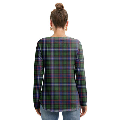 Galbraith Modern Tartan Crest Long Sleeve Neckline Tie Sweatshirt