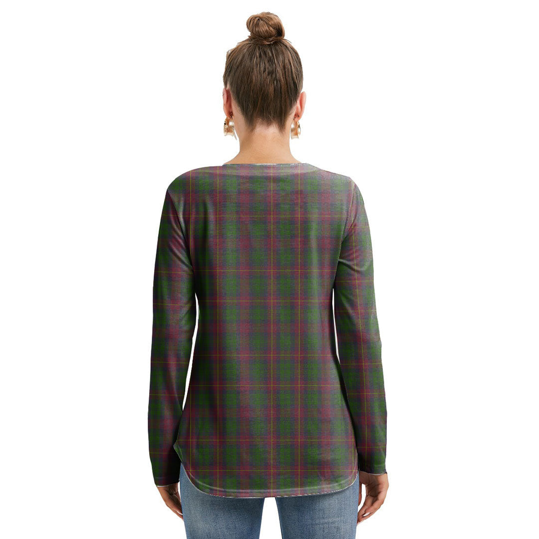 Cairns Tartan Plaid Long Sleeve Neckline Tie Sweatshirt