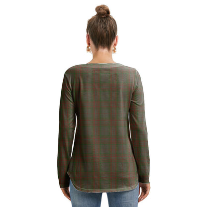 Gray Tartan Crest Long Sleeve Neckline Tie Sweatshirt