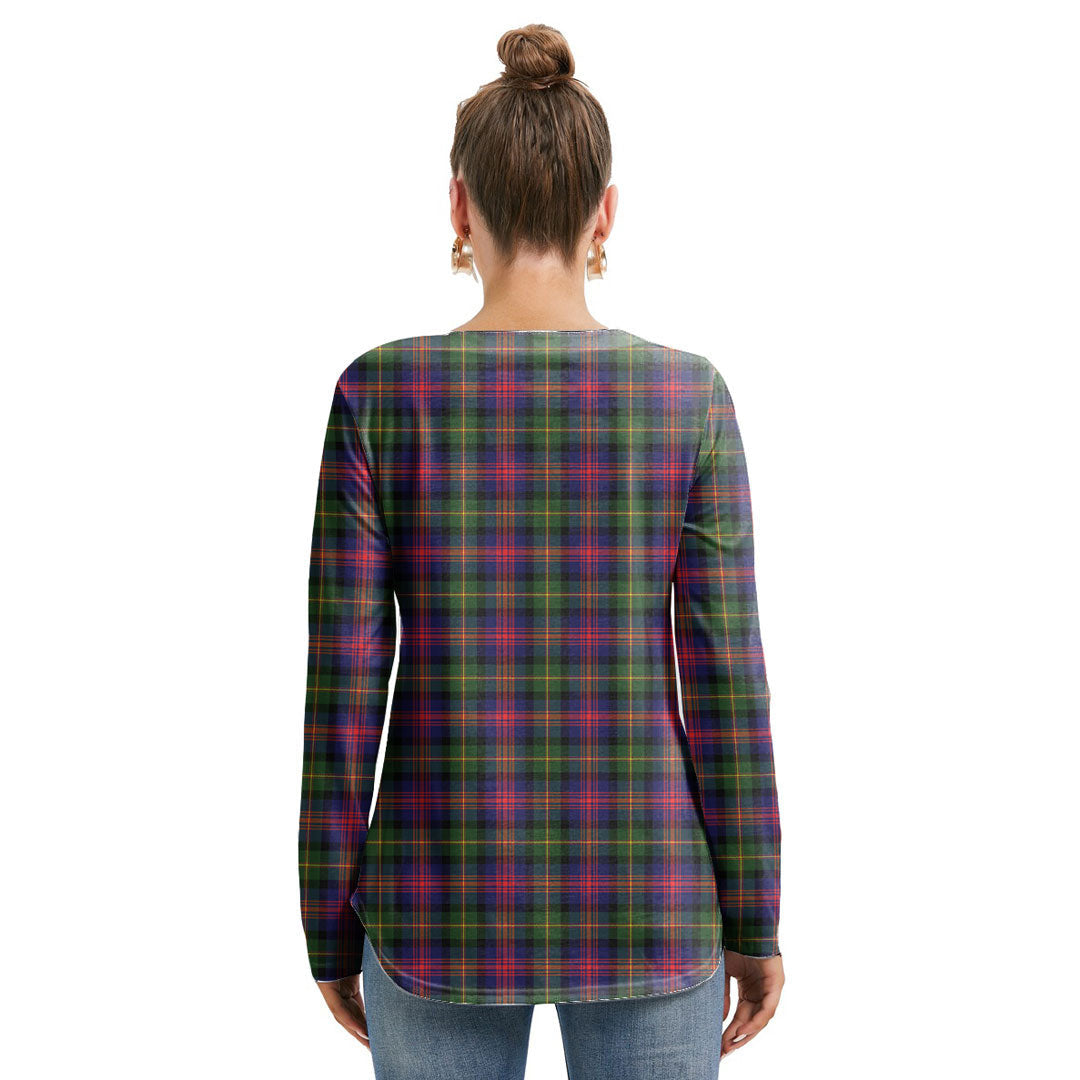 Logan Modern Tartan Crest Long Sleeve Neckline Tie Sweatshirt