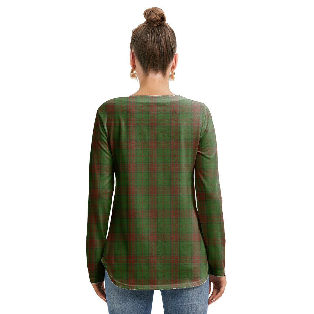 Maxwell Hunting Tartan Plaid Long Sleeve Neckline Tie Sweatshirt