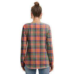 Stewart Royal Ancient Tartan Crest Long Sleeve Neckline Tie Sweatshirt
