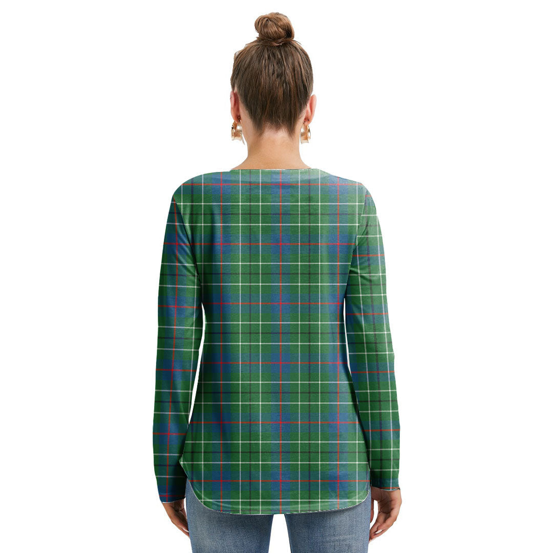 Duncan Ancient Tartan Crest Long Sleeve Neckline Tie Sweatshirt