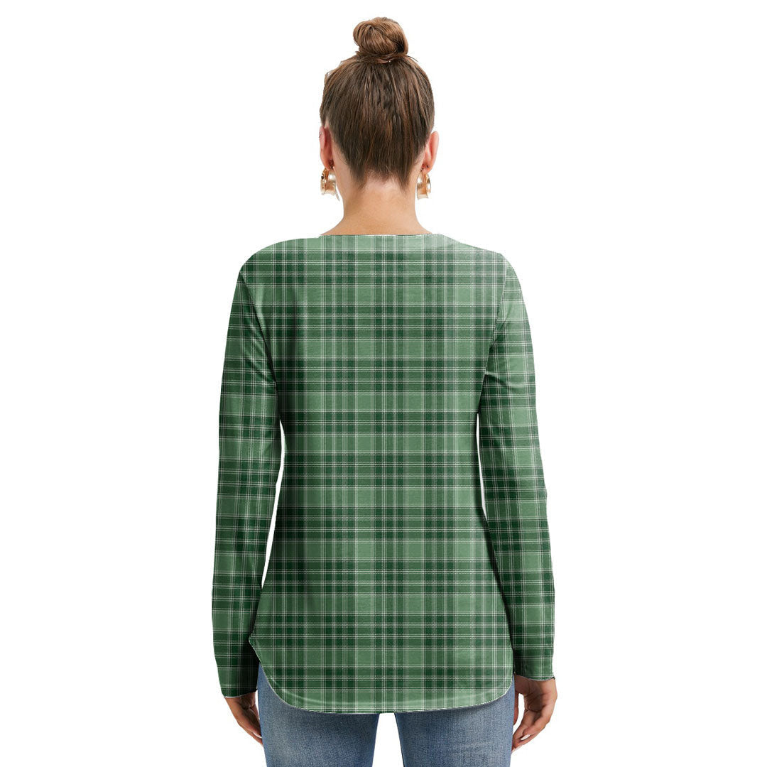 MacDonald Lord of the Isles Hunting Tartan Crest Long Sleeve Neckline Tie Sweatshirt
