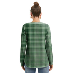 MacDonald Lord of the Isles Hunting Tartan Crest Long Sleeve Neckline Tie Sweatshirt