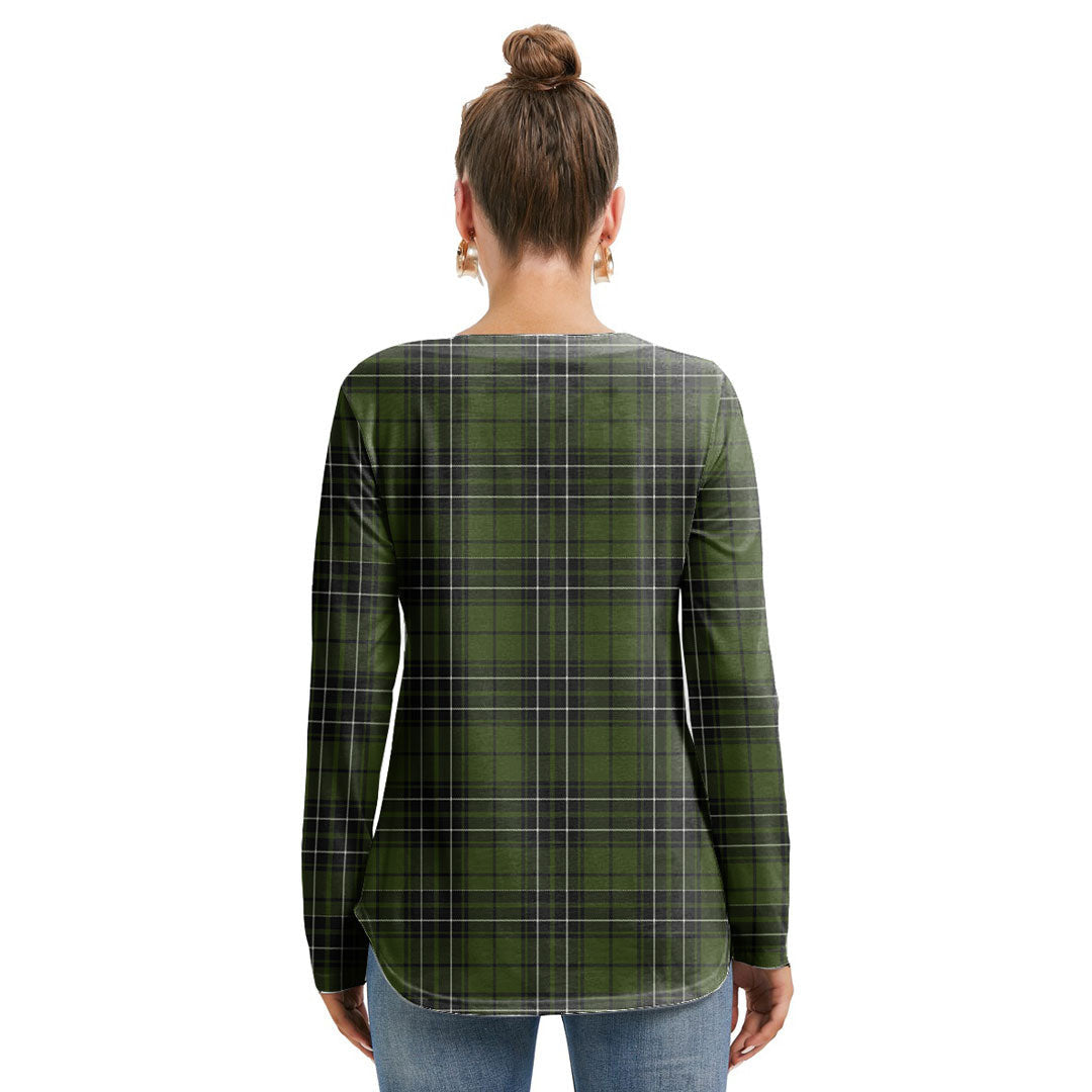 MacLean Hunting Tartan Crest Long Sleeve Neckline Tie Sweatshirt