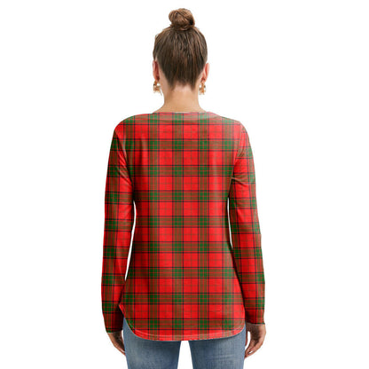 Maxwell Modern Tartan Plaid Long Sleeve Neckline Tie Sweatshirt