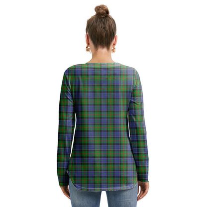 Paterson Tartan Plaid Long Sleeve Neckline Tie Sweatshirt