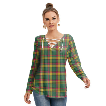 MacMillan Old Ancient Tartan Crest Long Sleeve Neckline Tie Sweatshirt