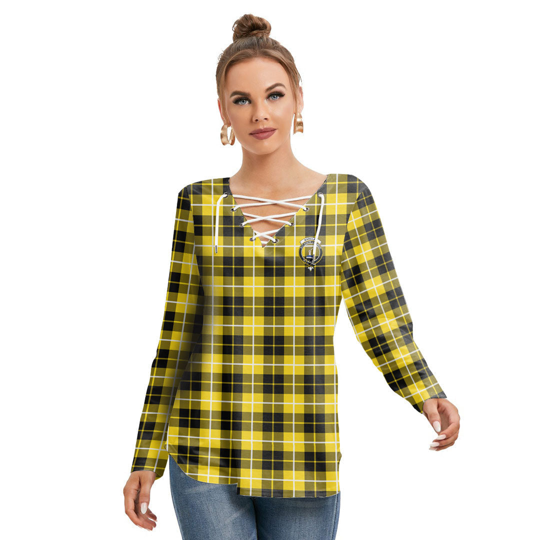 Barclay Dress Modern Tartan Crest Long Sleeve Neckline Tie Sweatshirt