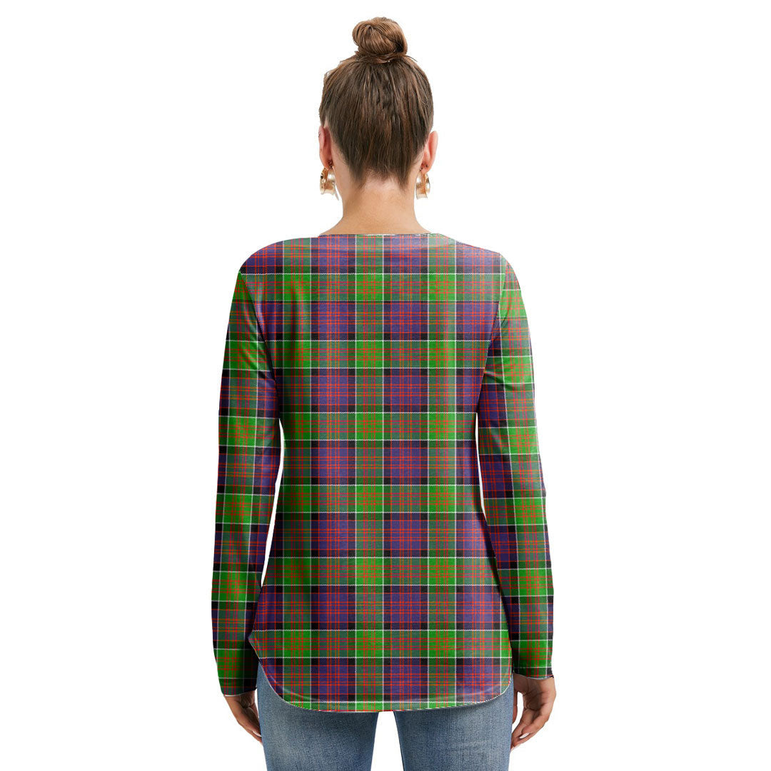 MacDonald of Clanranald Tartan Plaid Long Sleeve Neckline Tie Sweatshirt