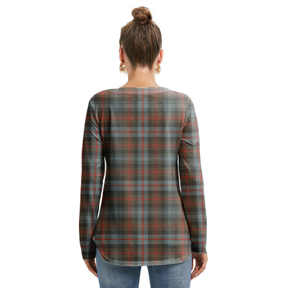 Murray of Atholl Weathered Tartan Plaid Long Sleeve Neckline Tie Sweatshirt