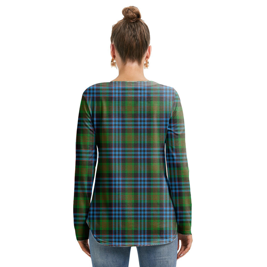 Newlands of Lauriston Tartan Plaid Long Sleeve Neckline Tie Sweatshirt