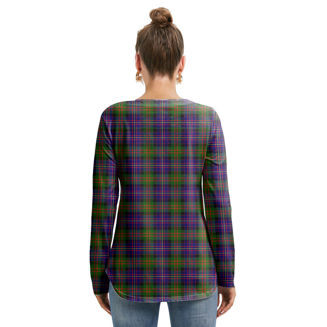 Cameron of Erracht Modern Tartan Plaid Long Sleeve Neckline Tie Sweatshirt