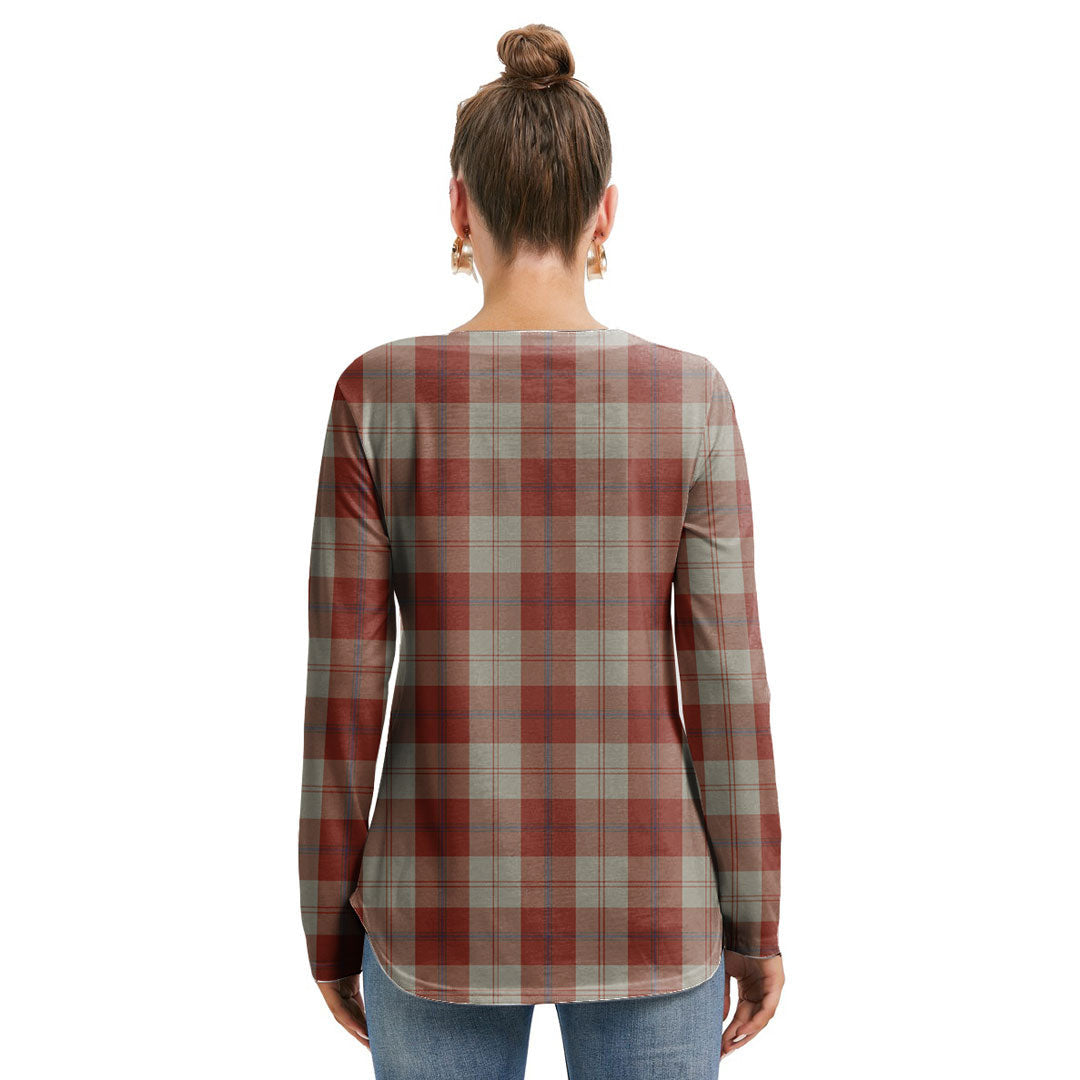Davidson Dress Dancers Tartan Crest Long Sleeve Neckline Tie Sweatshirt