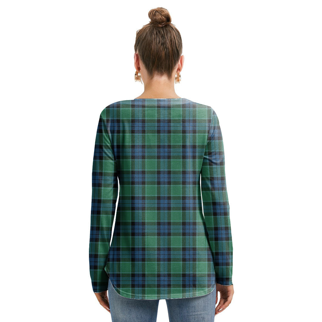 Graham of Menteith Ancient Tartan Crest Long Sleeve Neckline Tie Sweatshirt