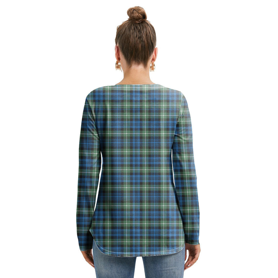 Lamont Ancient Tartan Plaid Long Sleeve Neckline Tie Sweatshirt