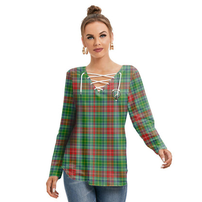 Muirhead Tartan Crest Long Sleeve Neckline Tie Sweatshirt