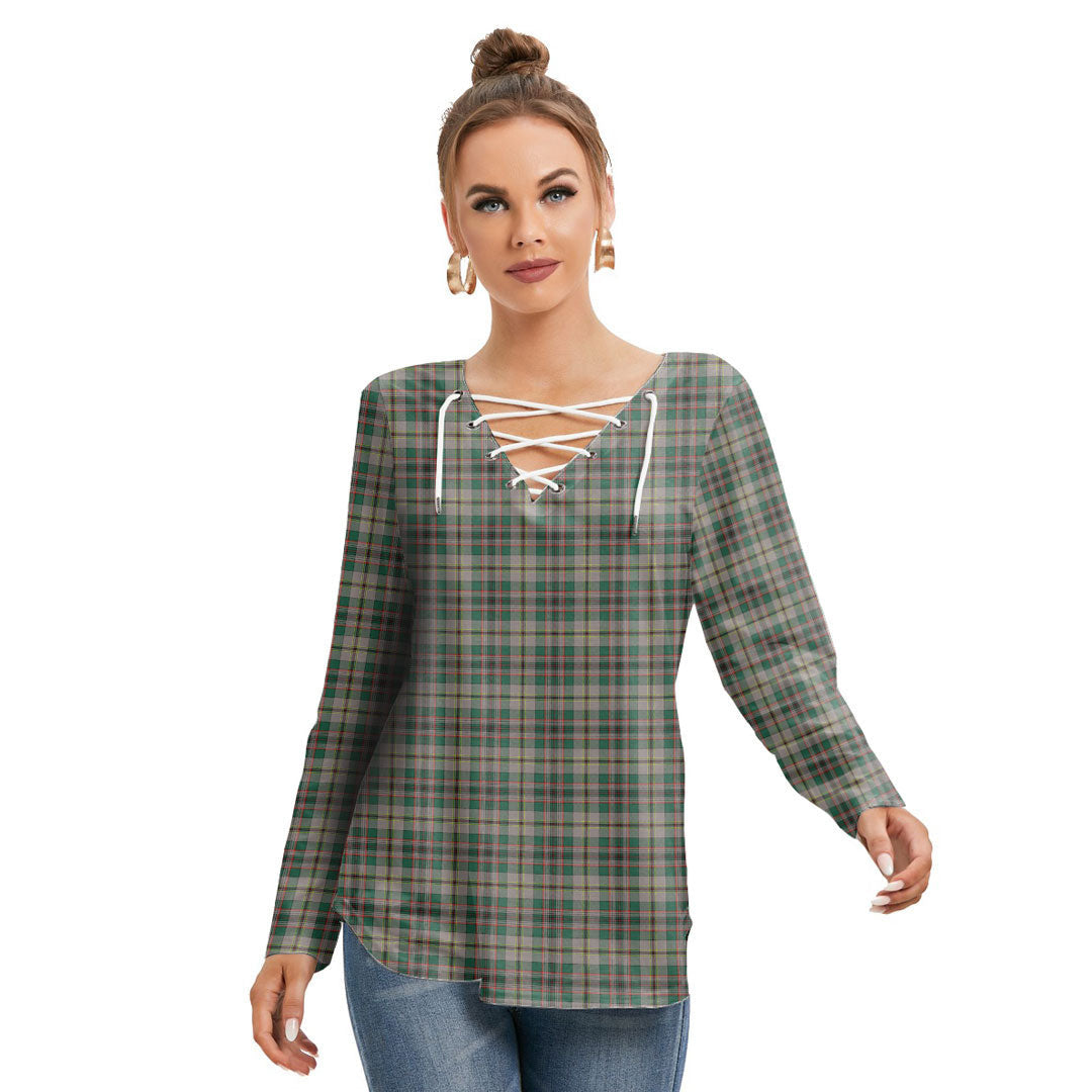 Craig Ancient Tartan Plaid Long Sleeve Neckline Tie Sweatshirt