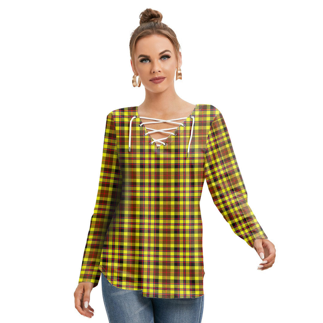 Jardine Tartan Plaid Long Sleeve Neckline Tie Sweatshirt