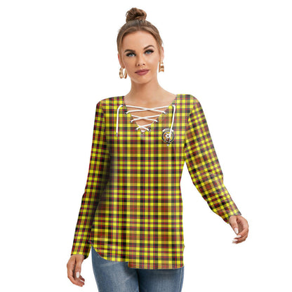 Jardine Tartan Crest Long Sleeve Neckline Tie Sweatshirt