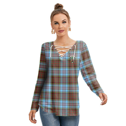 Anderson Ancient Tartan Crest Long Sleeve Neckline Tie Sweatshirt