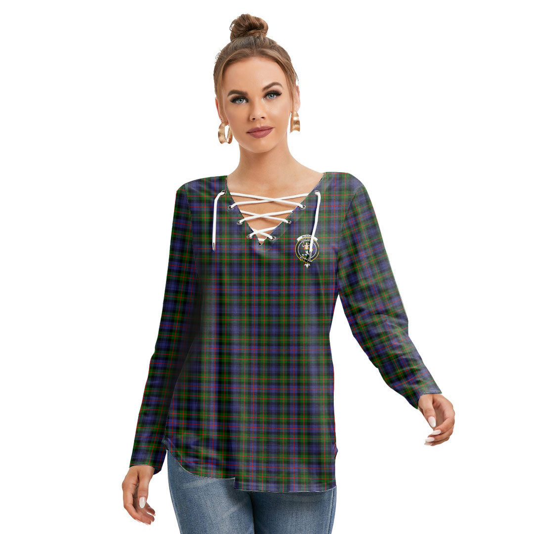 Murray of Atholl Modern Tartan Crest Long Sleeve Neckline Tie Sweatshirt