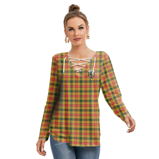 Baxter Tartan Crest Long Sleeve Neckline Tie Sweatshirt