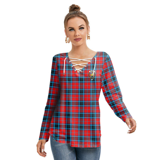 MacTavish Modern Tartan Crest Long Sleeve Neckline Tie Sweatshirt