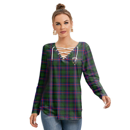 Morrison Modern Tartan Crest Long Sleeve Neckline Tie Sweatshirt