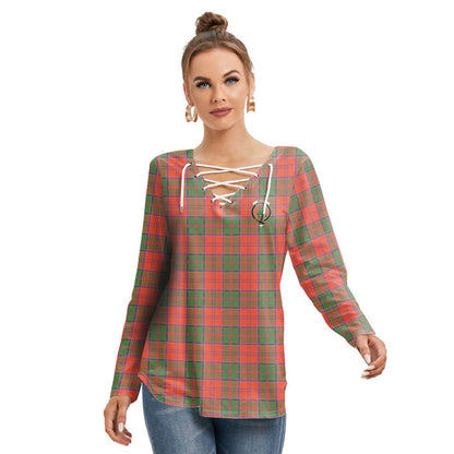 Grant Ancient Tartan Crest Long Sleeve Neckline Tie Sweatshirt