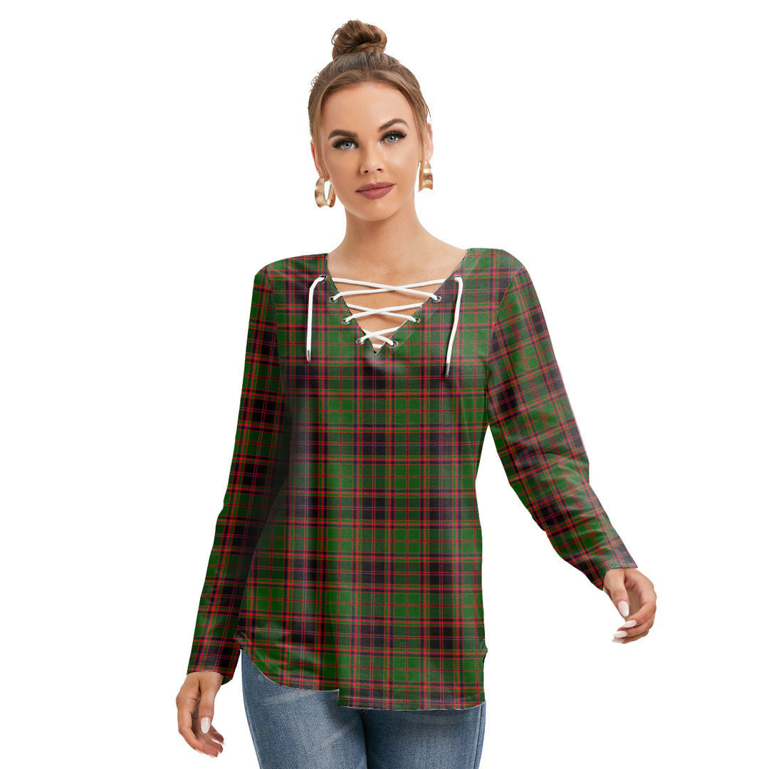 Buchan Modern Tartan Plaid Long Sleeve Neckline Tie Sweatshirt