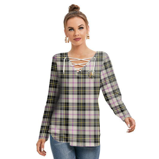 MacPherson Dress Ancient Tartan Crest Long Sleeve Neckline Tie Sweatshirt