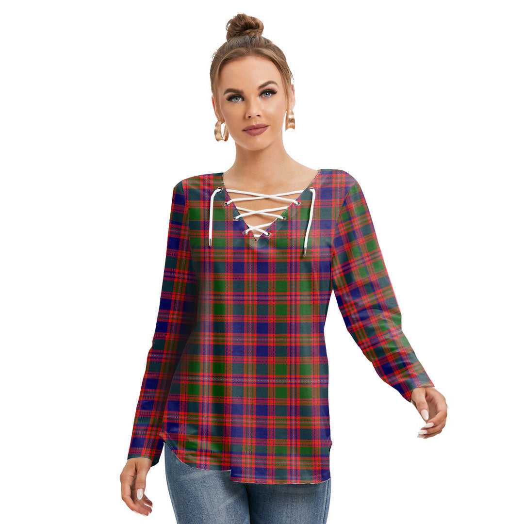 MacIntyre Modern Tartan Plaid Long Sleeve Neckline Tie Sweatshirt