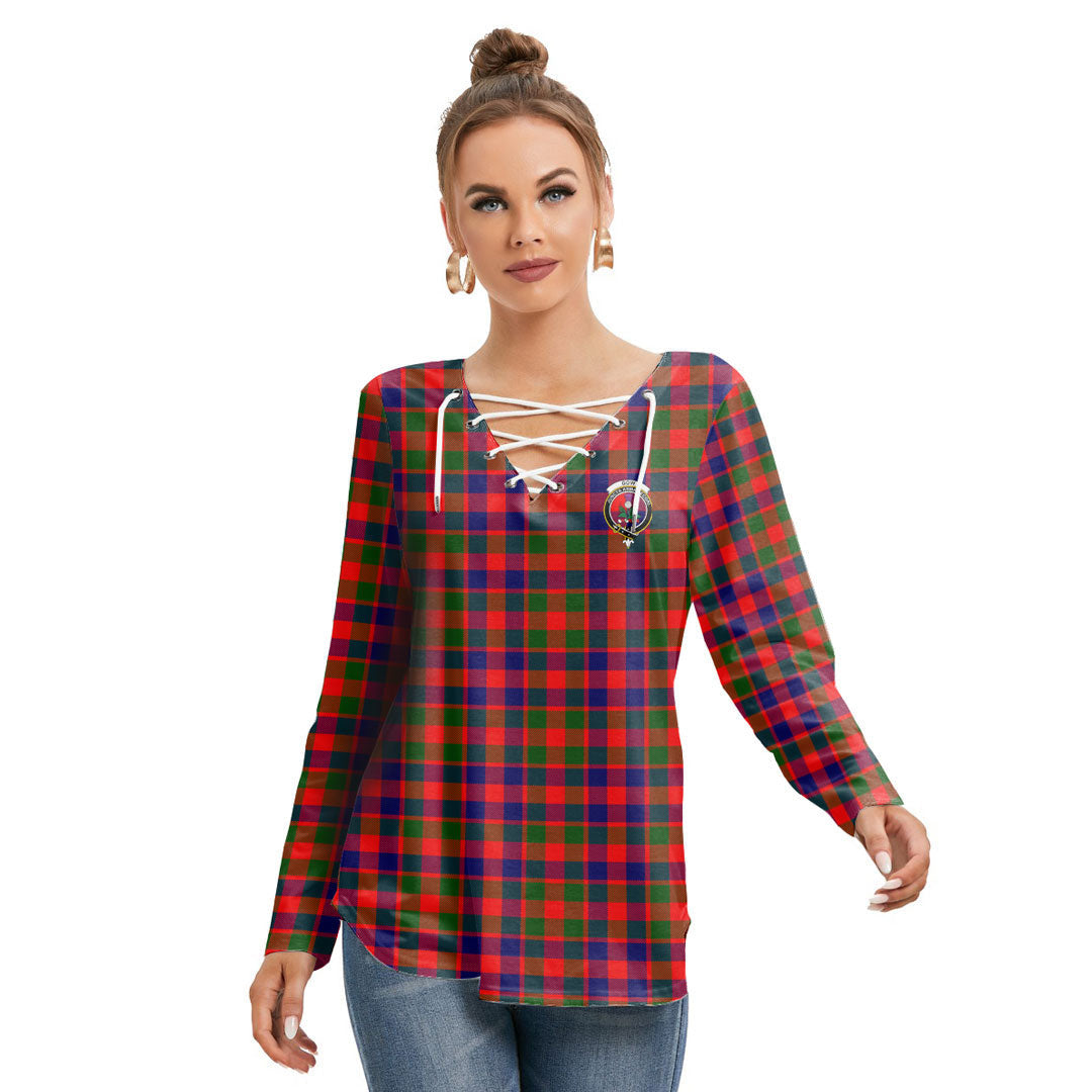 Gow Modern Tartan Crest Long Sleeve Neckline Tie Sweatshirt