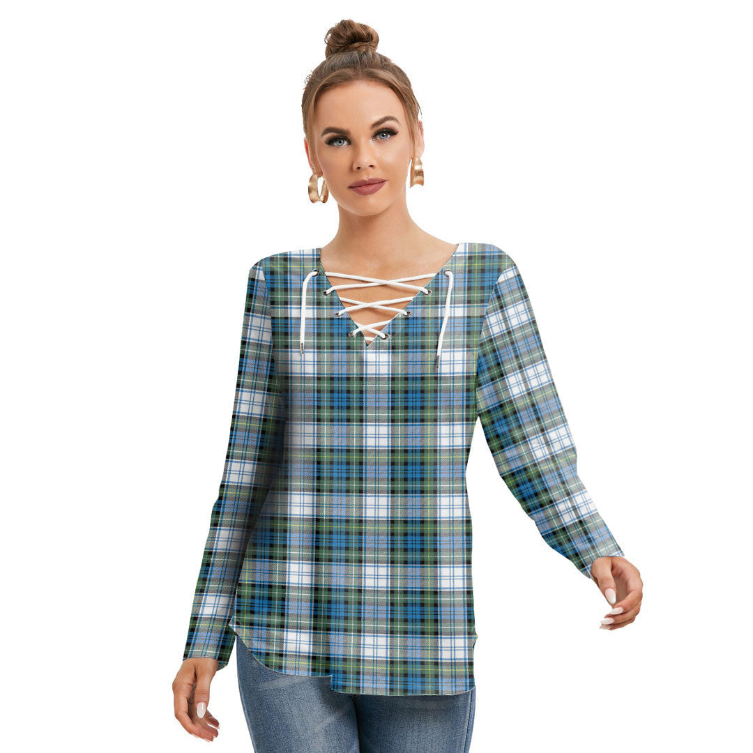 Campbell Dress Ancient Tartan Plaid Long Sleeve Neckline Tie Sweatshirt